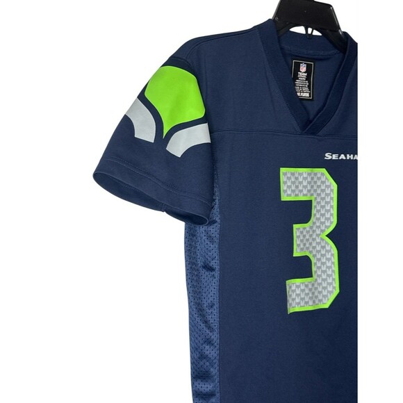 NFL Youth Navy Team Football Jersey Seattle Seahawks Wilson #3 Medium 10/12 - Picture 2 of 8